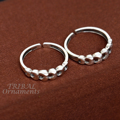 925 sterling silver handmade gorgeous design vintage style toe ring, best gifting tiny tone ring 925 stamped jewelry from india ytr06 - TRIBAL ORNAMENTS