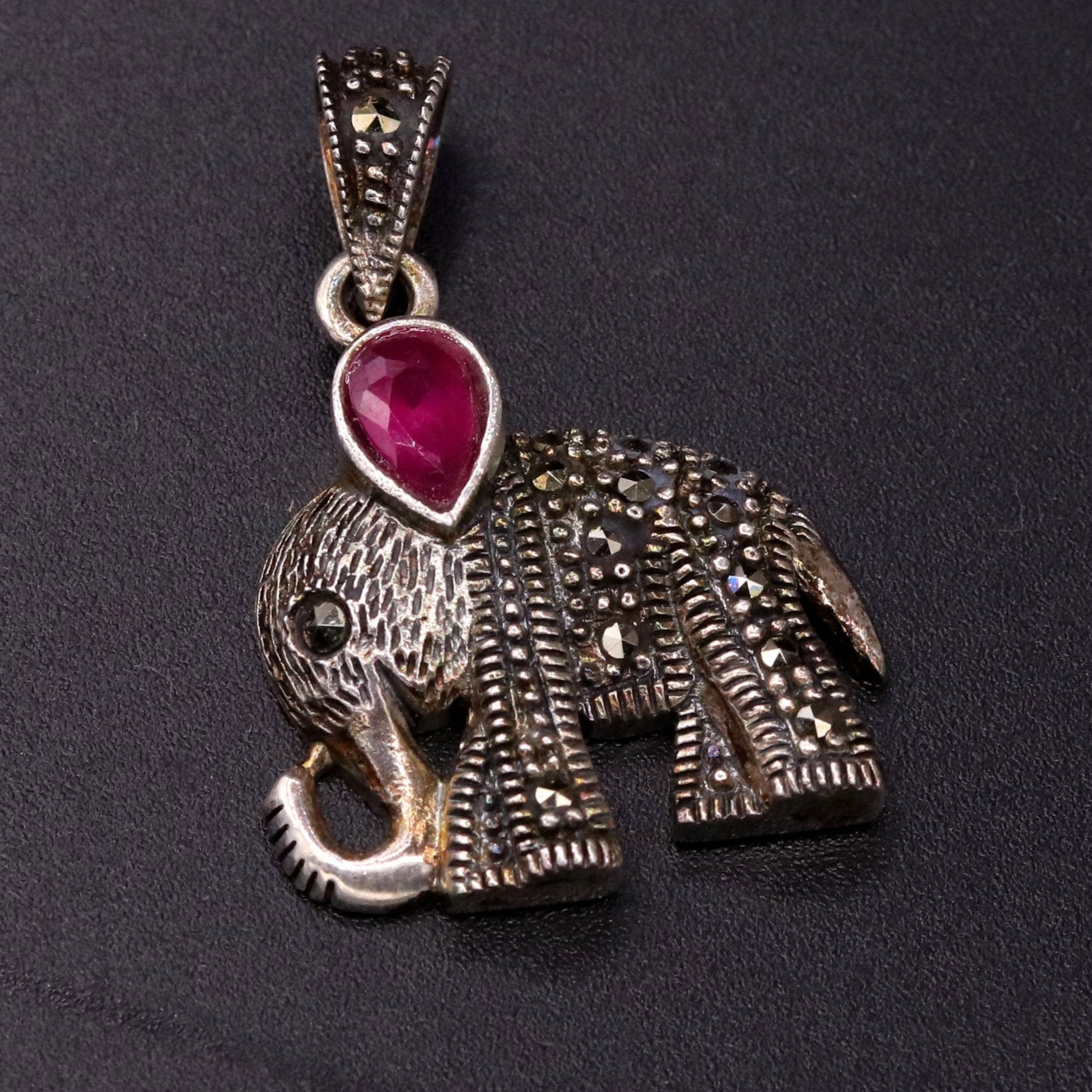 925 sterling silver handmade gorgeous Elephant pendant awesome unisex daily use jewelry from Rajasthan India nsp40 nsp40 - TRIBAL ORNAMENTS