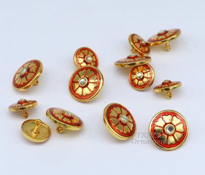 Set of 13 handmade 925 sterling silver flower design buttons for men's coats and suits by Tribal Ornaments.