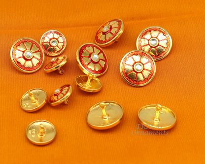 Set of 13 handmade 925 sterling silver flower design buttons by Tribal Ornaments for men's coat or suit.