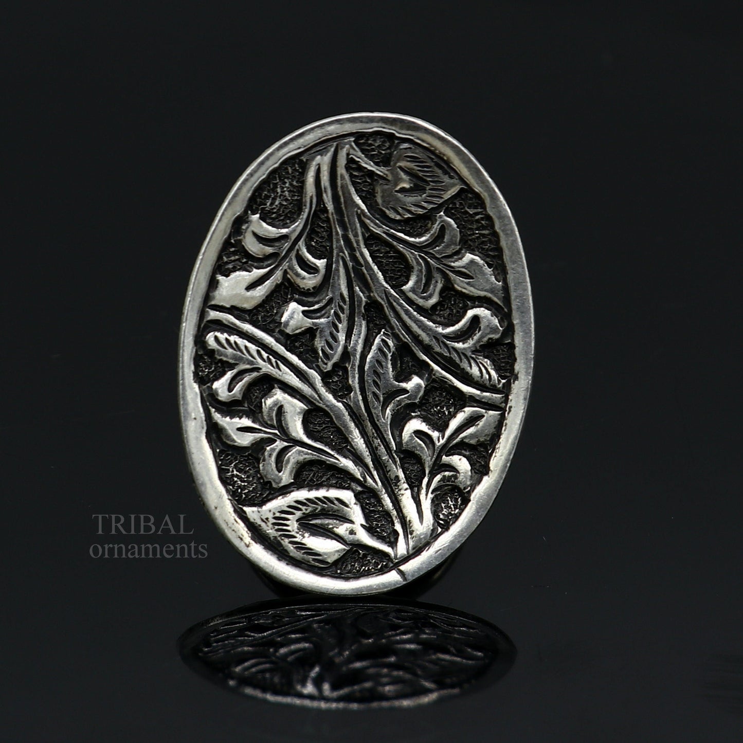 925 Sterling silver handmade gorgeous flower design chitai work adjustable rings band fabulous tribal temple ring band, charm ring ring489 - TRIBAL ORNAMENTS