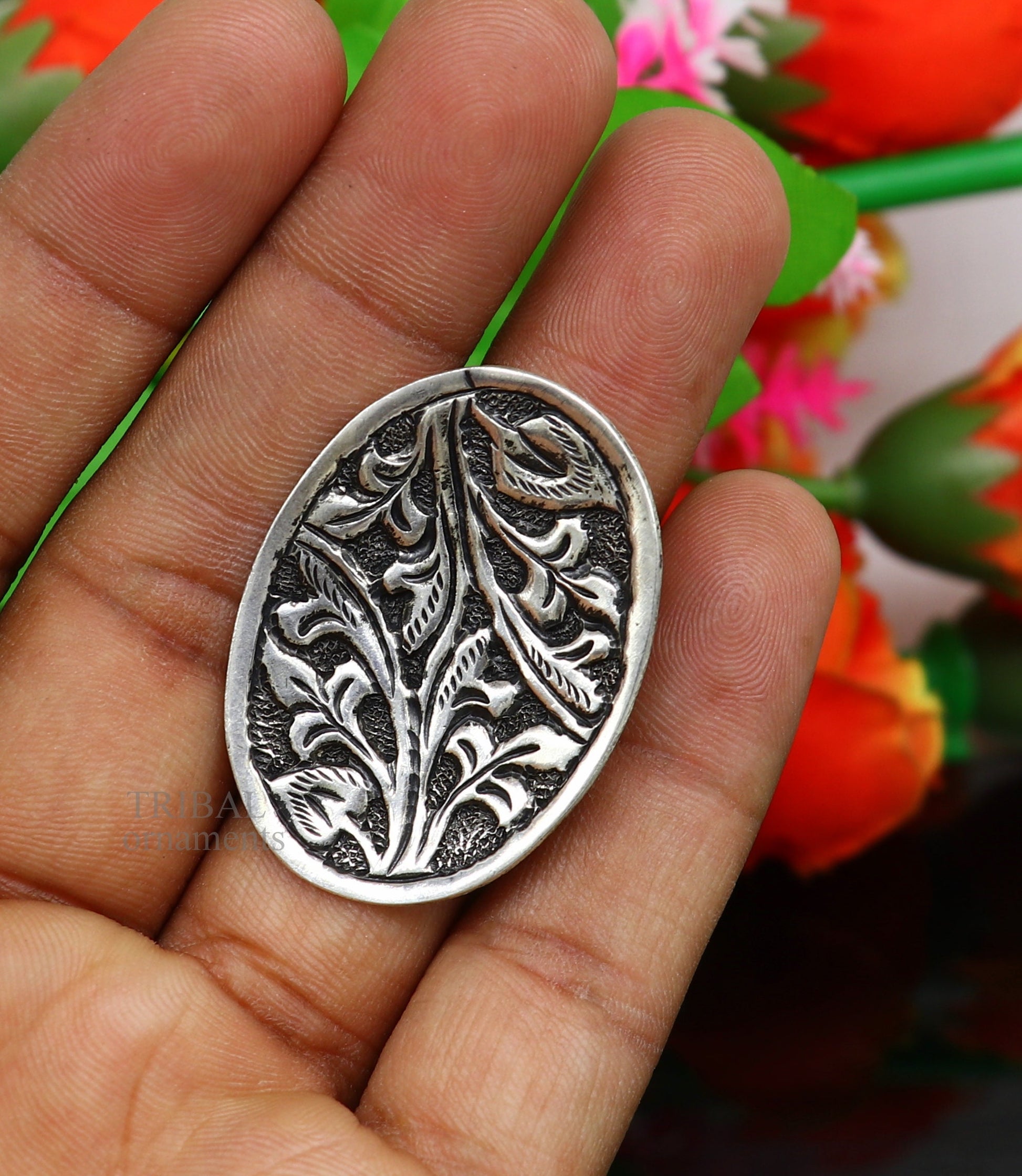 925 Sterling silver handmade gorgeous flower design chitai work adjustable rings band fabulous tribal temple ring band, charm ring ring489 - TRIBAL ORNAMENTS