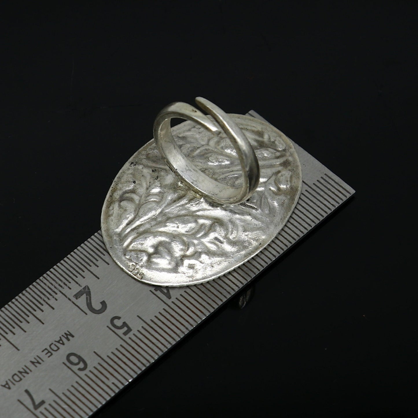 925 Sterling silver handmade gorgeous flower design chitai work adjustable rings band fabulous tribal temple ring band, charm ring ring489 - TRIBAL ORNAMENTS