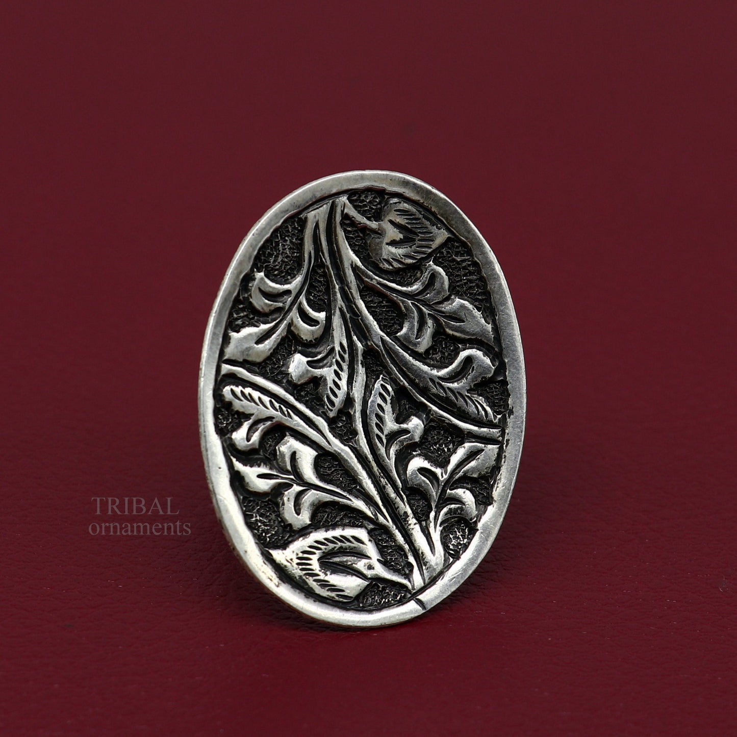 925 Sterling silver handmade gorgeous flower design chitai work adjustable rings band fabulous tribal temple ring band, charm ring ring489 - TRIBAL ORNAMENTS