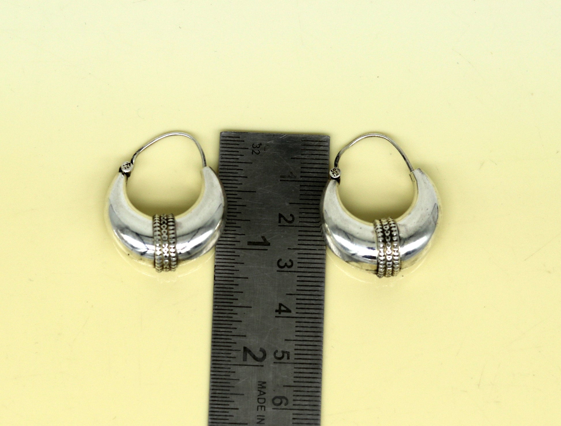 925 sterling silver handmade gorgeous hoops stud earring bali, excellent customized vintage design belly dance personalized gift ske8 - TRIBAL ORNAMENTS