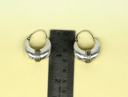 925 sterling silver handmade gorgeous hoops stud earring bali, excellent customized vintage design belly dance personalized gift ske8 - TRIBAL ORNAMENTS