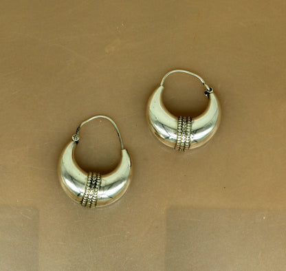 925 sterling silver handmade gorgeous hoops stud earring bali, excellent customized vintage design belly dance personalized gift ske8 - TRIBAL ORNAMENTS