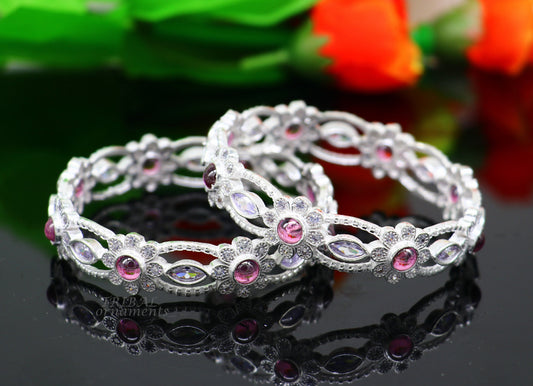 925 sterling silver handmade gorgeous multicolor stone stylish bangle excellent brides Wedding tribal personalized jewelry ba169 - TRIBAL ORNAMENTS