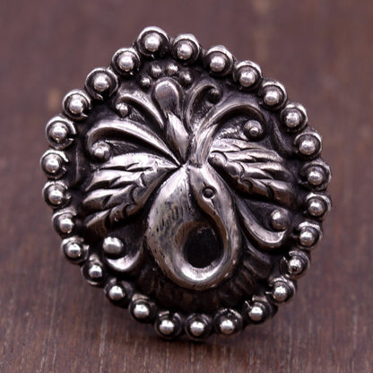 925 Sterling silver handmade gorgeous peacock design amazing pretty adjustable ring tribal jewelry temple ring sr234 - TRIBAL ORNAMENTS