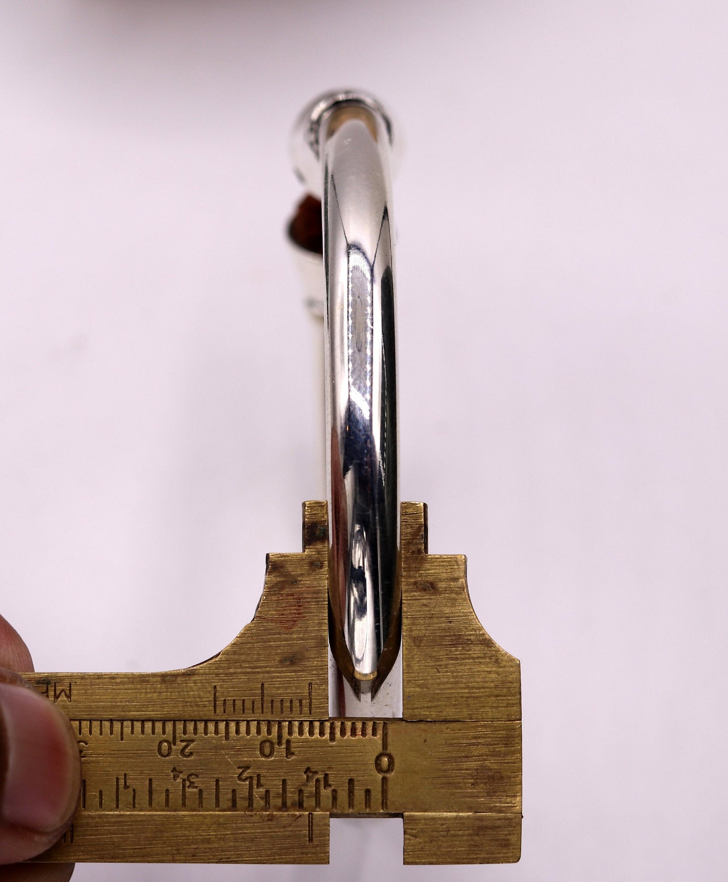 925 sterling silver handmade gorgeous Plain bright stylish kada with rudraksha beads open face kada bracelet jewelry from india nsk81 - TRIBAL ORNAMENTS