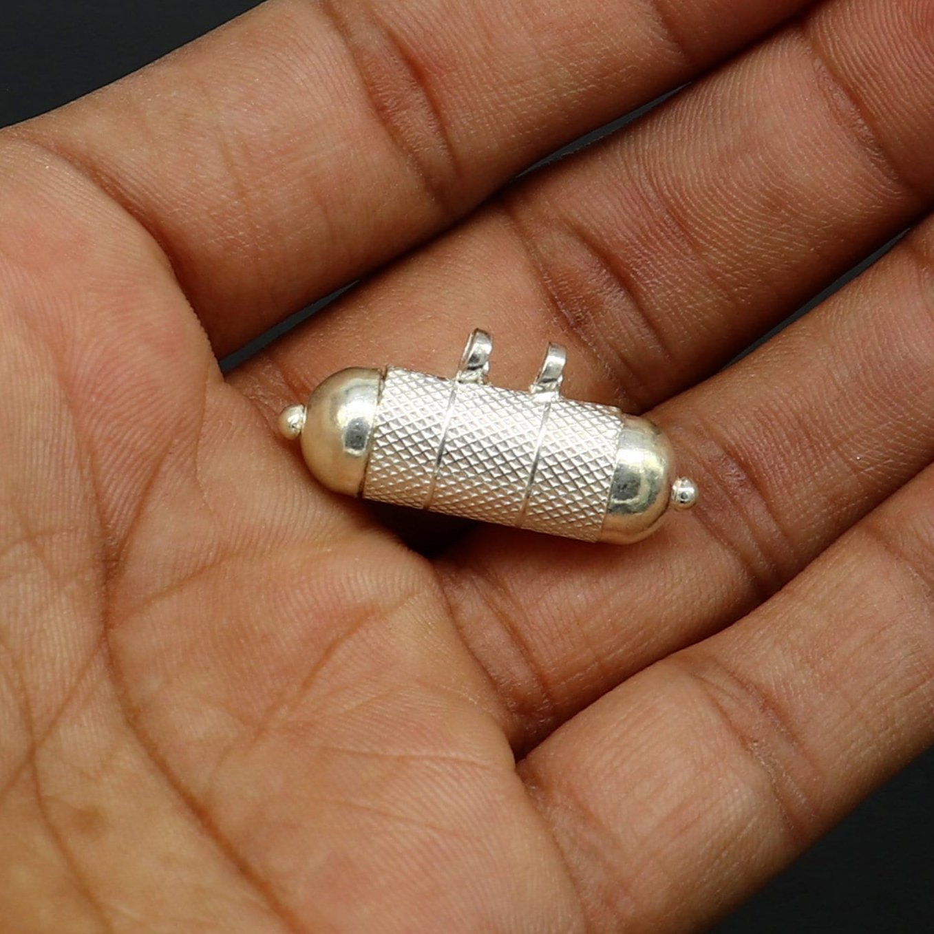 925 sterling silver handmade gorgeous round shape handmade amulet box pendant, mantra box, silver tabiz , box tribal jewelry ssp680 - TRIBAL ORNAMENTS