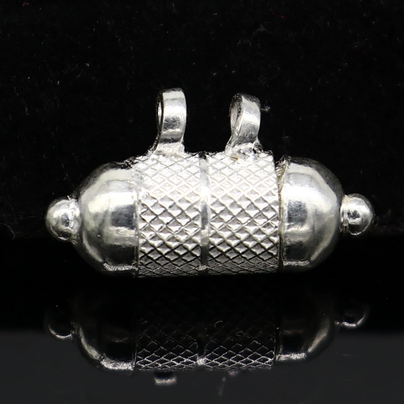 925 sterling silver round amulet box pendant with intricate tribal design, handmade mantra and Tabiz jewelry by TRIBAL ORNAMENTS