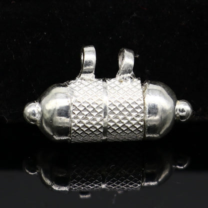 925 sterling silver round amulet box pendant with intricate tribal design, handmade mantra and Tabiz jewelry by TRIBAL ORNAMENTS