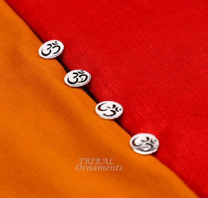 925 Sterling silver handmade gorgeous sign Aum or OM design buttons or cufflinks  for men's kurta, best gifting jewelry occasions btn04 - TRIBAL ORNAMENTS
