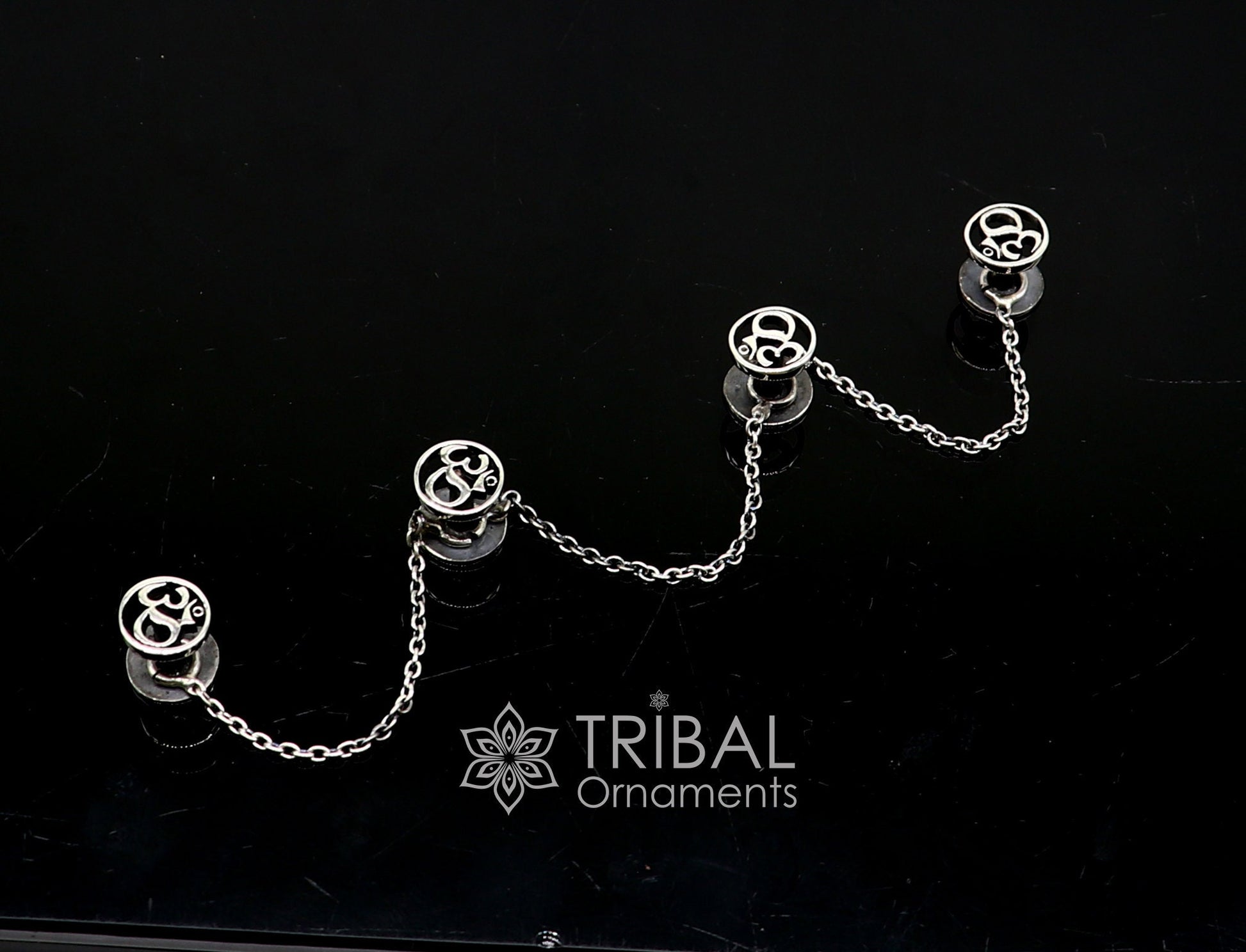 925 Sterling silver handmade gorgeous sign Aum or OM design high-quality buttons or cufflinks for kurtas, best gifting jewelry btn30 - TRIBAL ORNAMENTS