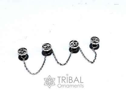 925 Sterling silver handmade gorgeous sign Aum or OM design high-quality buttons or cufflinks for kurtas, best gifting jewelry btn30 - TRIBAL ORNAMENTS