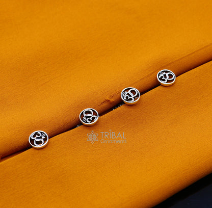 925 Sterling silver handmade gorgeous sign Aum or OM design high-quality buttons or cufflinks for kurtas, best gifting jewelry btn30 - TRIBAL ORNAMENTS