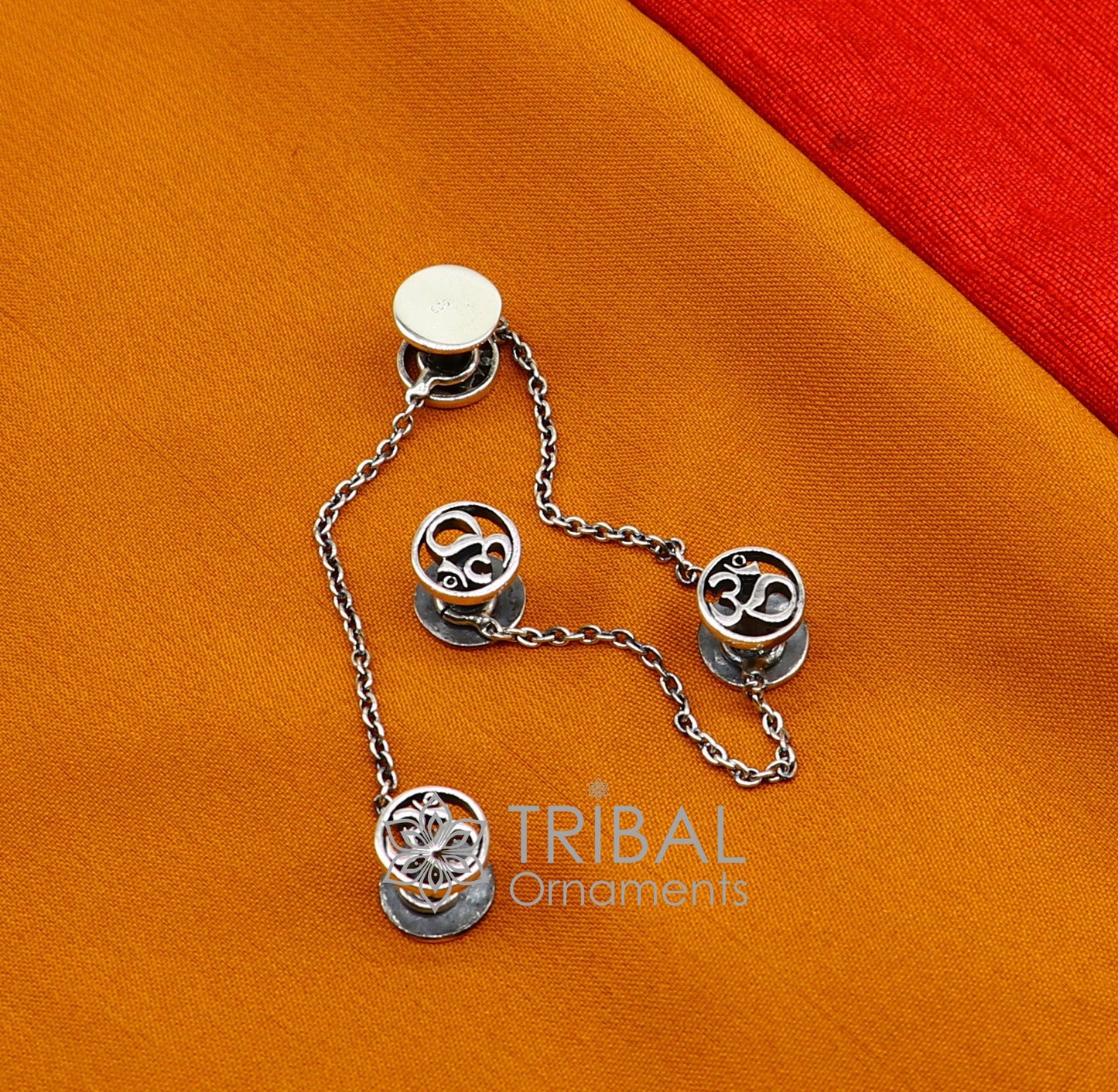 925 Sterling silver handmade gorgeous sign Aum or OM design high-quality buttons or cufflinks for kurtas, best gifting jewelry btn30 - TRIBAL ORNAMENTS