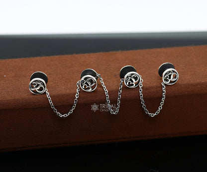 925 Sterling silver handmade gorgeous sign Aum or OM design high-quality buttons or cufflinks for kurtas, best gifting jewelry btn30 - TRIBAL ORNAMENTS