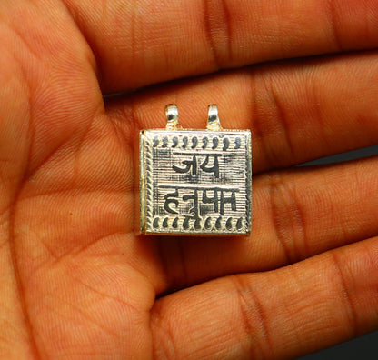 925 sterling silver handmade gorgeous Square shape handmade lord hanuman box amulet pendant, mantra box, silver tabiz  for protection ssp662 - TRIBAL ORNAMENTS