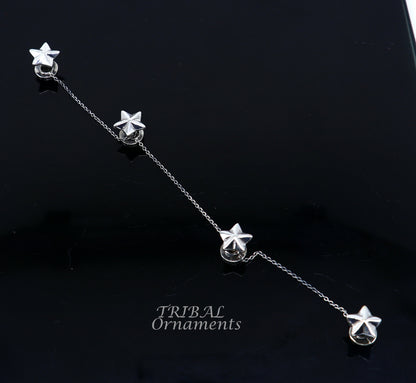 Sterling silver handmade star design buttons or cufflinks for men's kurta, featuring tribal ornament style jewelry.