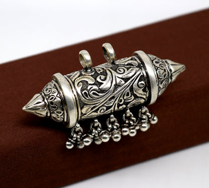 925 sterling silver handmade gorgeous vintage customized design amulet charm pendant, excellent tribal personalized jewelry necklace nsp422 - TRIBAL ORNAMENTS