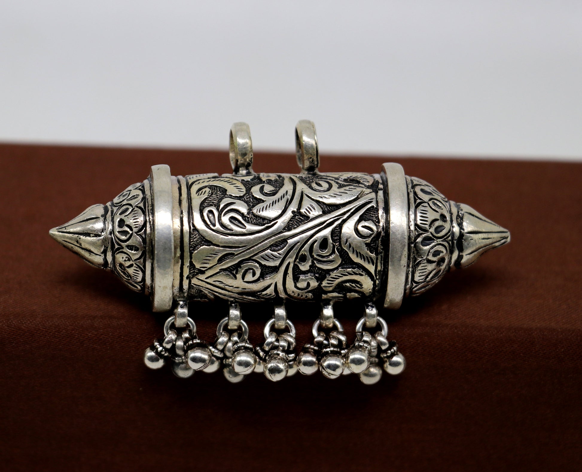 925 sterling silver handmade gorgeous vintage customized design amulet charm pendant, excellent tribal personalized jewelry necklace nsp422 - TRIBAL ORNAMENTS