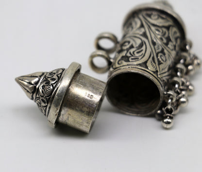 925 sterling silver handmade gorgeous vintage customized design amulet charm pendant, excellent tribal personalized jewelry necklace nsp422 - TRIBAL ORNAMENTS