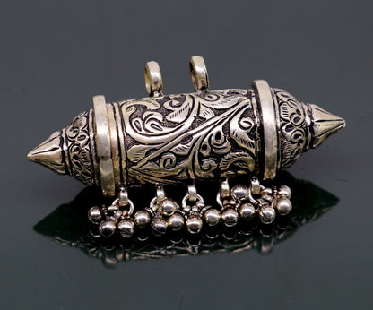 925 sterling silver handmade gorgeous vintage customized design amulet charm pendant, excellent tribal personalized jewelry necklace nsp422 - TRIBAL ORNAMENTS