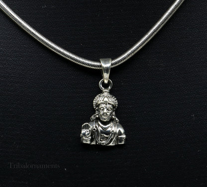 925 sterling silver Lord Hanuman pendant by Tribal Ornaments, handmade Hindu god jewelry, unisex designer gift accessory