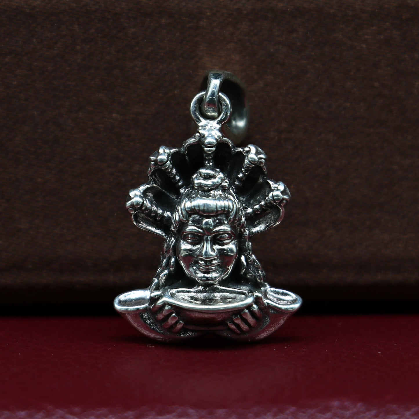 925 sterling silver Shiva pendant by Tribal Ornaments, detailed Hindu idol design, unisex jewelry, perfect for gifting.