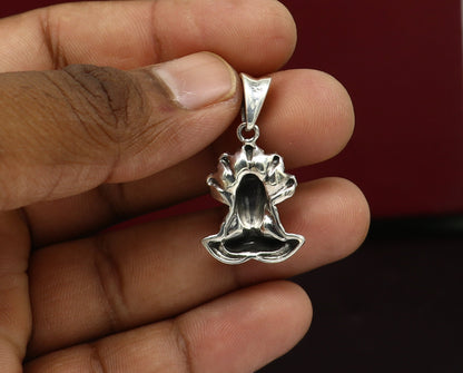 925 sterling silver Shiva pendant by TRIBAL ORNAMENTS, handcrafted Hindu God pendant, unisex jewelry, perfect for gifting.