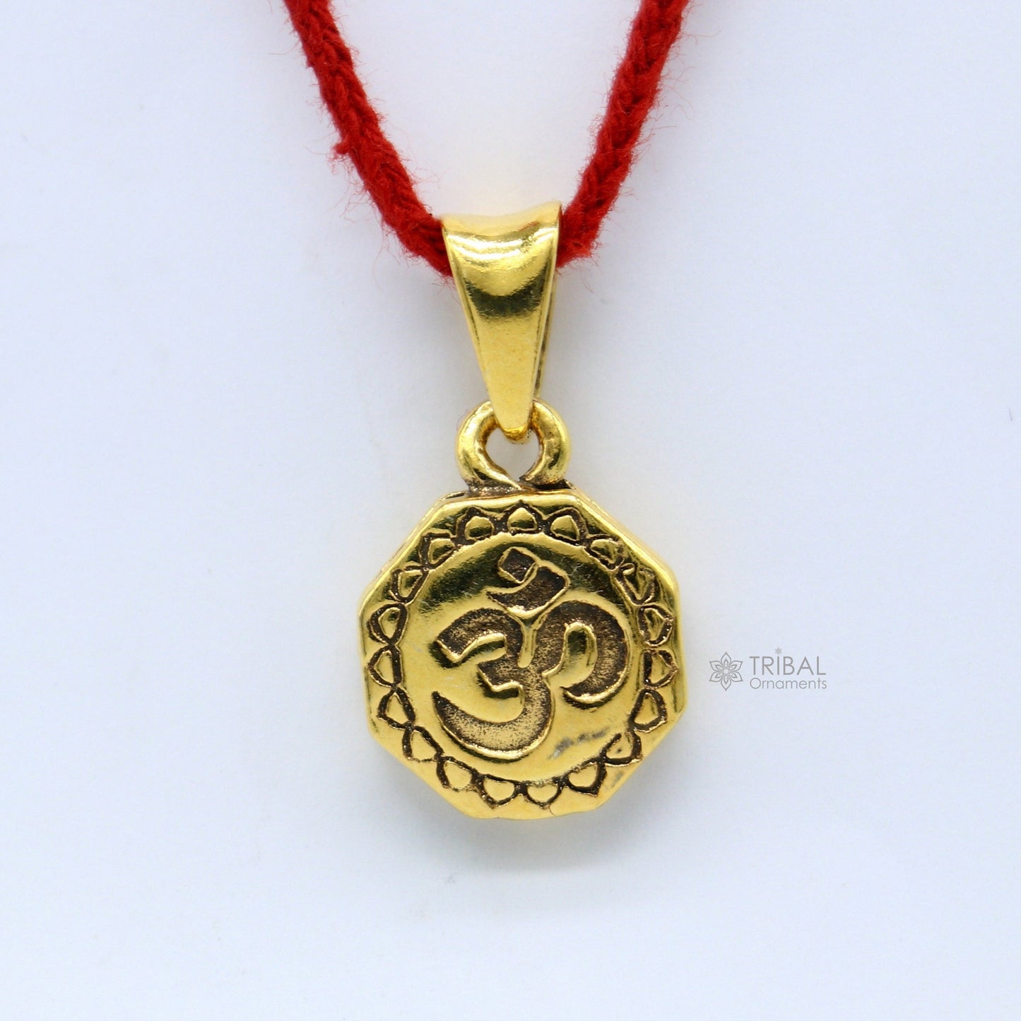 925 sterling silver handmade Hindu mantra 'Aum' OM pendant, amazing stylish good luck pendant jewelry gold polished pendant jewelry nsp609 - TRIBAL ORNAMENTS