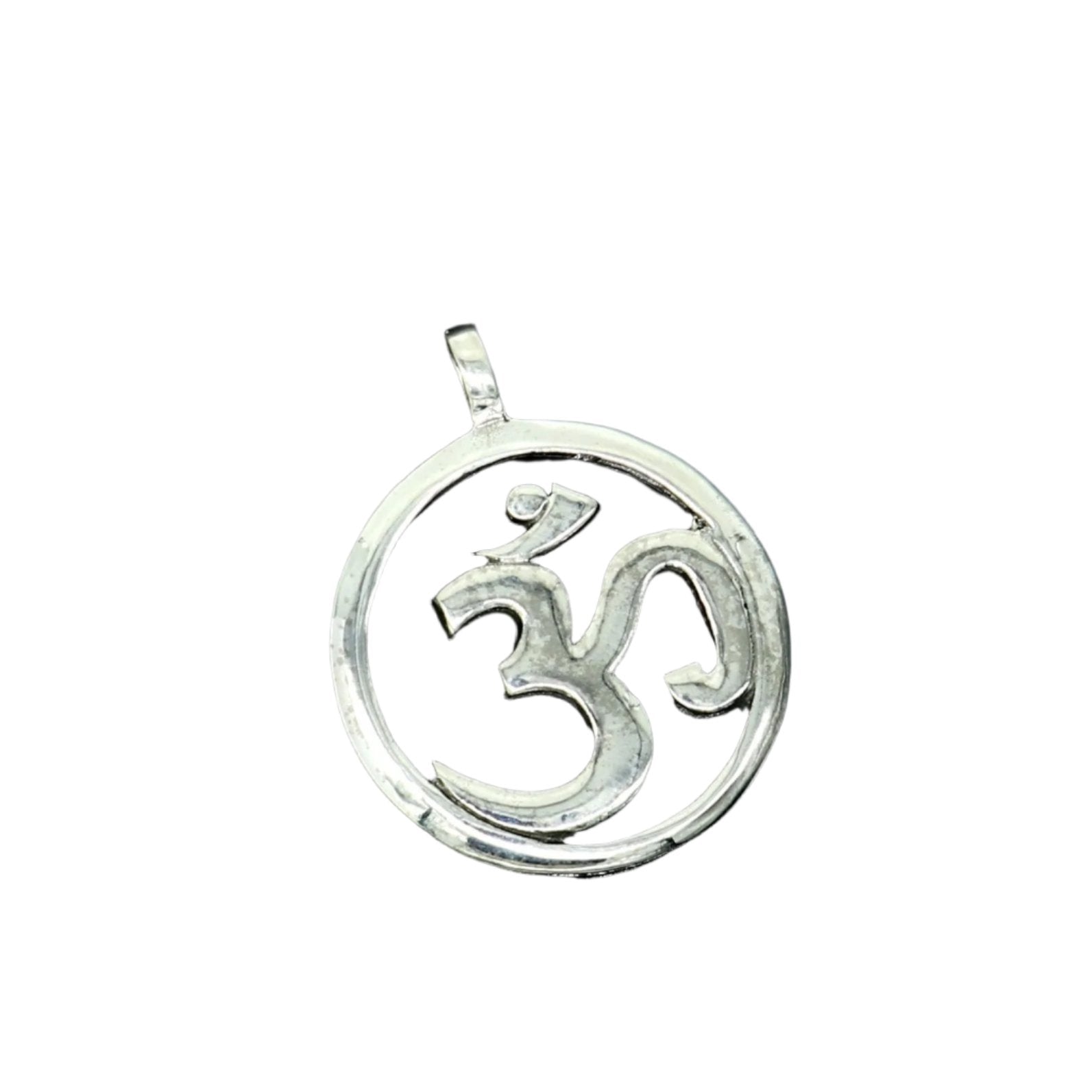 Sterling silver Hindu mantra OM pendant, unisex tribal jewelry, handmade tribal ornaments, stylish and personalized spiritual necklace