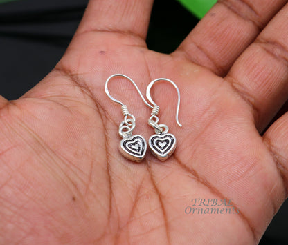 925 sterling silver handmade hook earrings, fabulous hanging pretty bells drop dangle earrings tribal ethnic jewelry from India s1089 - TRIBAL ORNAMENTS