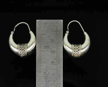 925 sterling silver handmade hoops stud earring bali, excellent customized stylish belly dance personalized gift tribal ethnic jewelry ske10 - TRIBAL ORNAMENTS