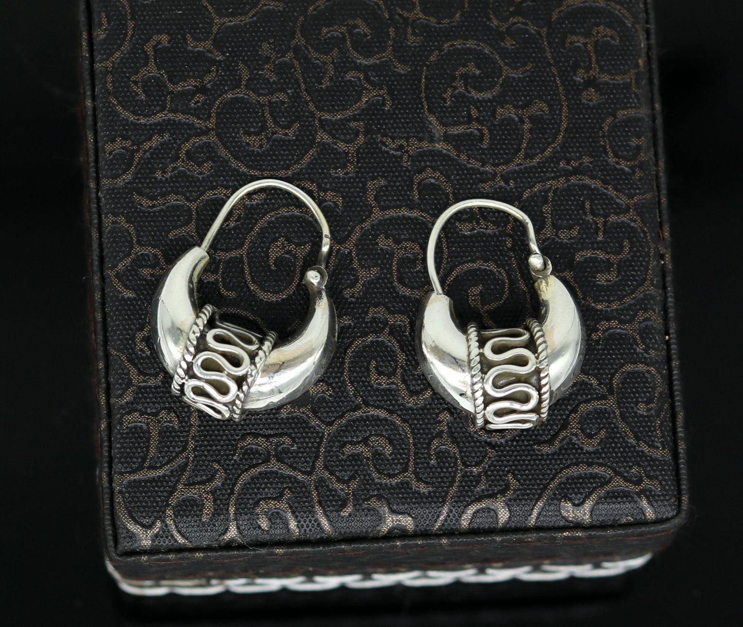 925 sterling silver handmade hoops stud earring bali, excellent customized stylish belly dance personalized gift tribal ethnic jewelry ske15 - TRIBAL ORNAMENTS