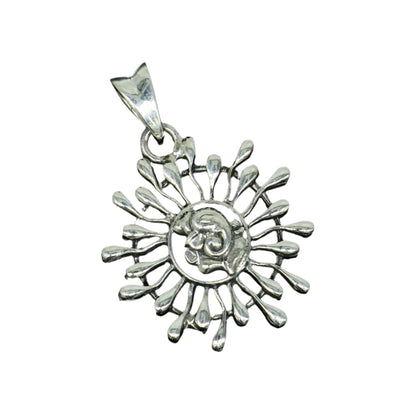 925 sterling silver Ganesha idol floral pendant, handmade tribal jewelry, unisex personalized pendant with intricate design.