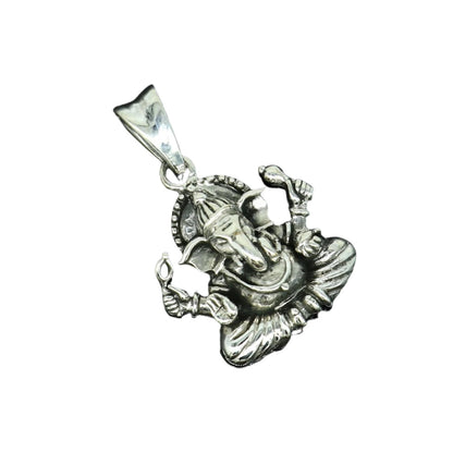 925 sterling silver Ganesha pendant by TRIBAL ORNAMENTS, handmade unisex jewelry featuring a detailed idol design and personalized style.