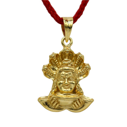 Sterling silver Mahakal pendant by Tribal Ornaments, gold polished Shiva idol jewelry, unisex handmade pendant for spiritual gifting.