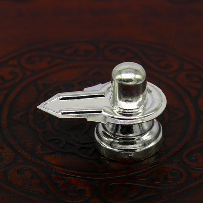925 sterling silver handmade idol lord shiva- linga, silver shivling puja utensils, home temple puja silver article accessories india art73 - TRIBAL ORNAMENTS