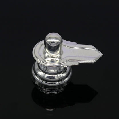 925 sterling silver handmade idol lord shiva- linga, silver shivling puja utensils, home temple puja silver article accessories india art73 - TRIBAL ORNAMENTS