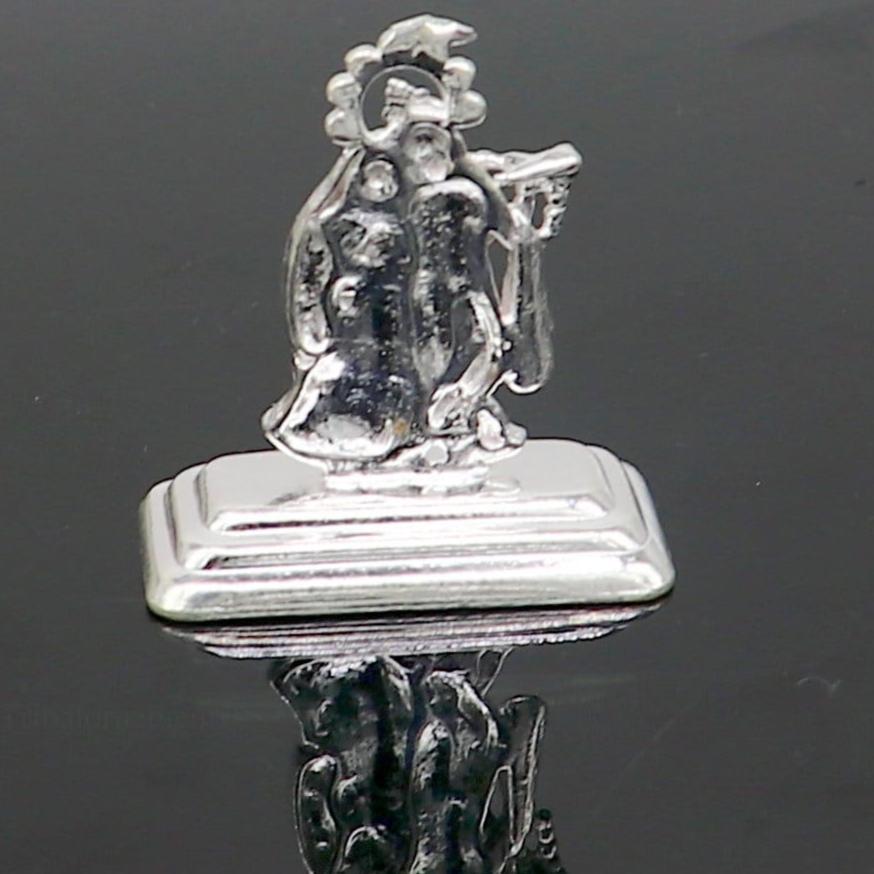 Solid sterling silver handmade idol Radha krishna tiny statue, amazing design lord krishna figurine jewelry tribal jewelry art85 - TRIBAL ORNAMENTS