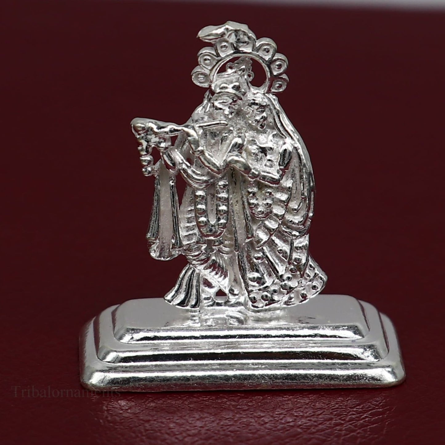 Solid sterling silver handmade idol Radha krishna tiny statue, amazing design lord krishna figurine jewelry tribal jewelry art85 - TRIBAL ORNAMENTS