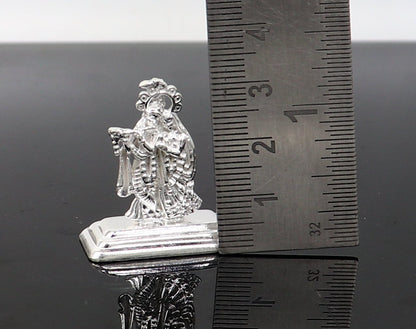 Solid sterling silver handmade idol Radha krishna tiny statue, amazing design lord krishna figurine jewelry tribal jewelry art85 - TRIBAL ORNAMENTS