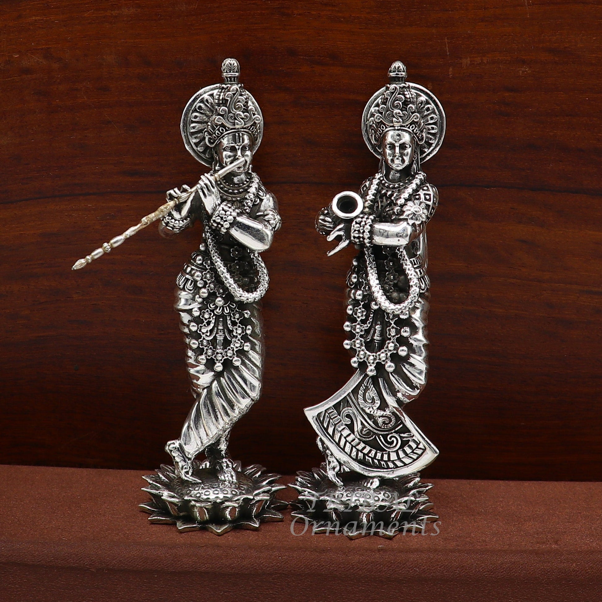 925 sterling silver handmade idol Radha krishna tiny statue, amazing design lord Krishna figurine jewelry tribal jewelry su996 - TRIBAL ORNAMENTS