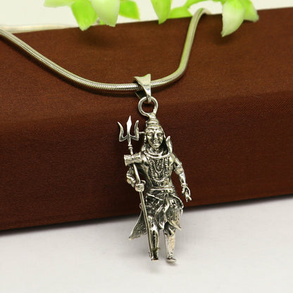 925 sterling silver handmade idol Shiva standing pendant, amazing stylish unisex pendant locket personalized jewelry tribal jewelry ssp540 - TRIBAL ORNAMENTS