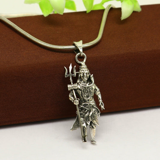 925 sterling silver handmade idol Shiva standing pendant, amazing stylish unisex pendant locket personalized jewelry tribal jewelry ssp540 - TRIBAL ORNAMENTS