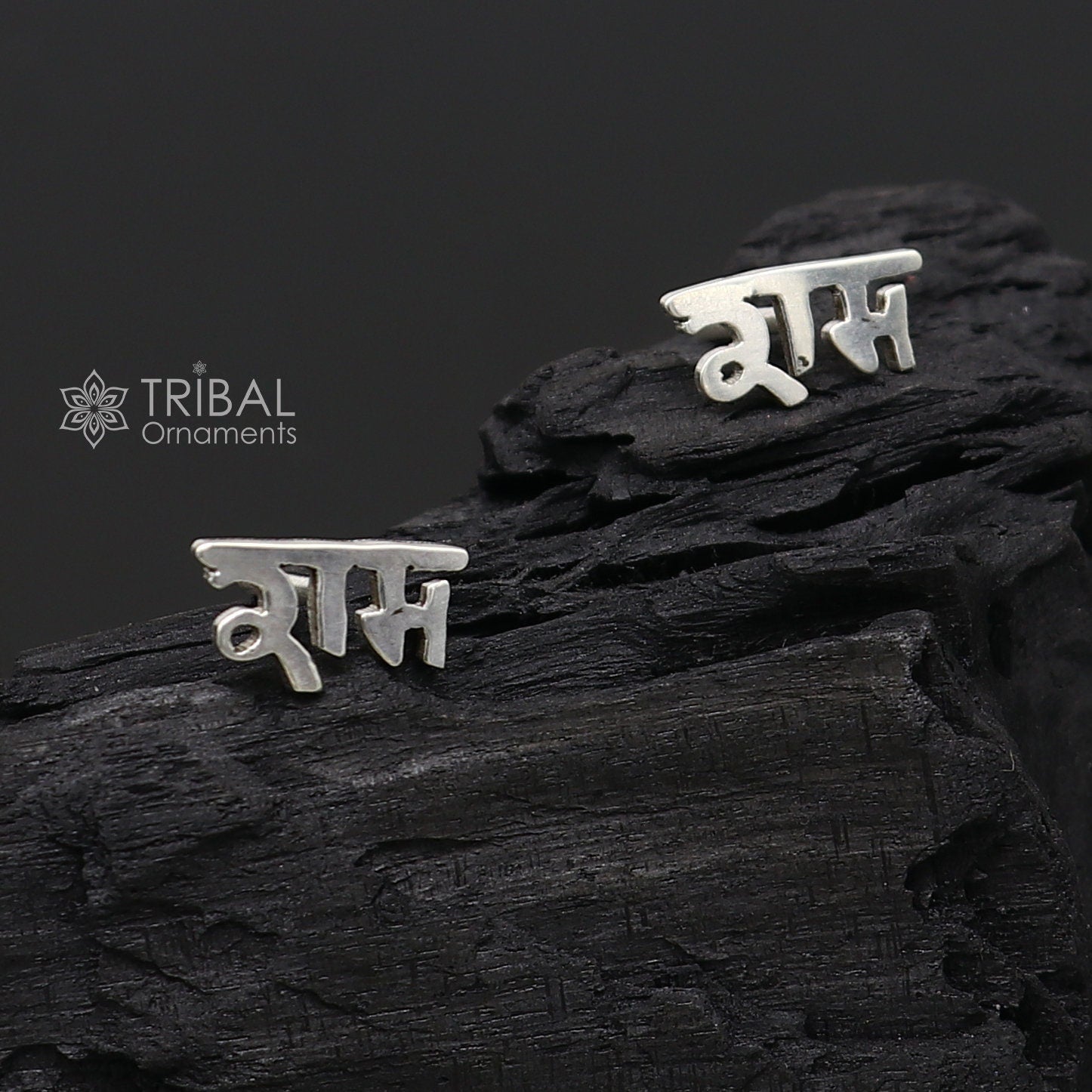925 Sterling silver handmade Indian god lord Rama stud earring solid silver unisex jewelry from rajasthan india s1210 - TRIBAL ORNAMENTS