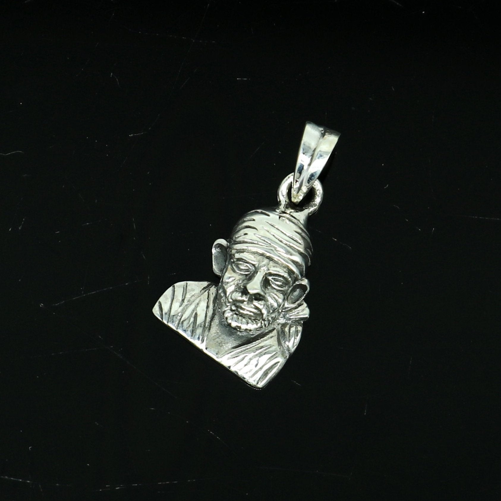 925 sterling silver handmade Indian idol Sai Baba pendant, amazing stylish unisex pendant locket personalized jewelry tribal jewelry ssp498 - TRIBAL ORNAMENTS